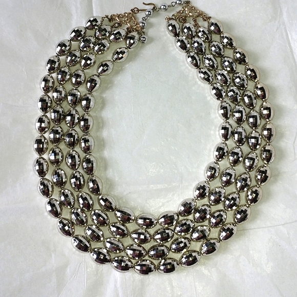 Jewelry - VINTAGE 4-STRAND FACETED BEAD NECKLACE - CHAMPAGNE COLOR